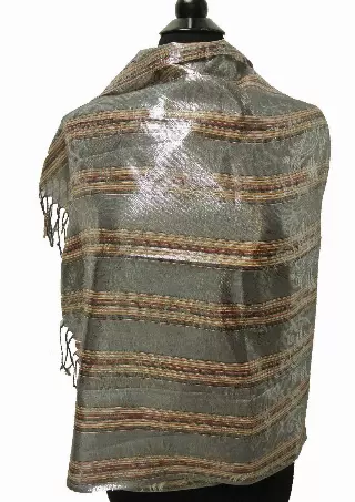 2503 Grey Metallic Pashmina