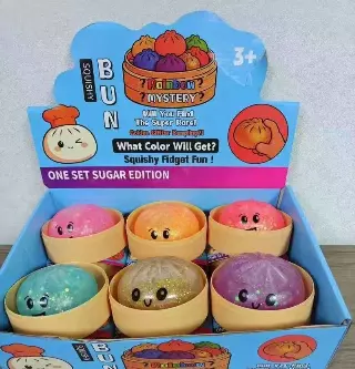 Squishy Bun Rainbow Mystery Fidget Toy - Sugar Edition — 12 PC DISPLAY