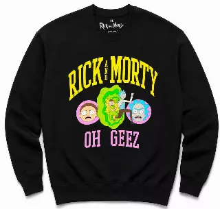 RICK AND MORTY ATHLETIC TYPE PORTAL CREWNECK BLACK