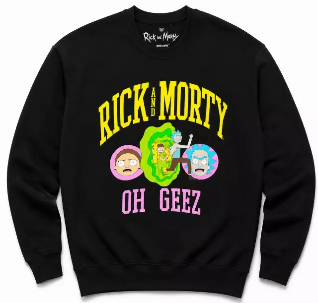 RICK AND MORTY ATHLETIC TYPE PORTAL CREWNECK BLACK
