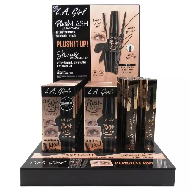 L.A. Girl Plush Lash Mascara & Gel Liner - Wholesale Display 18 Units (GPD457)
