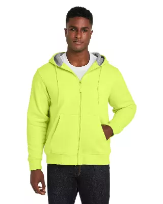 #7M-M711-SG Harriton Men’s ClimaBloc™ Safety Green Thermal Lined Heavyweight Zipper Hooded Sweatshirt – $8.50 each (12 Pieces)
