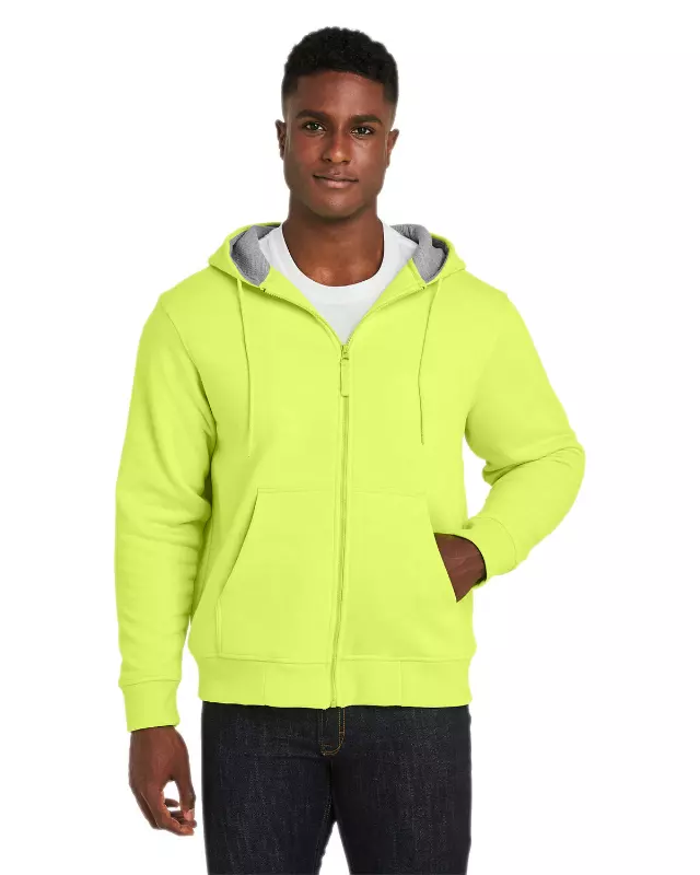 #7M-M711-SG Harriton Men’s ClimaBloc™ Safety Green Thermal Lined Heavyweight Zipper Hooded Sweatshirt – $8.50 each (12 Pieces)