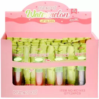 Kevin & Coco Watermelon Lip Gloss - Wholesale Display 24 Units (KC1413)