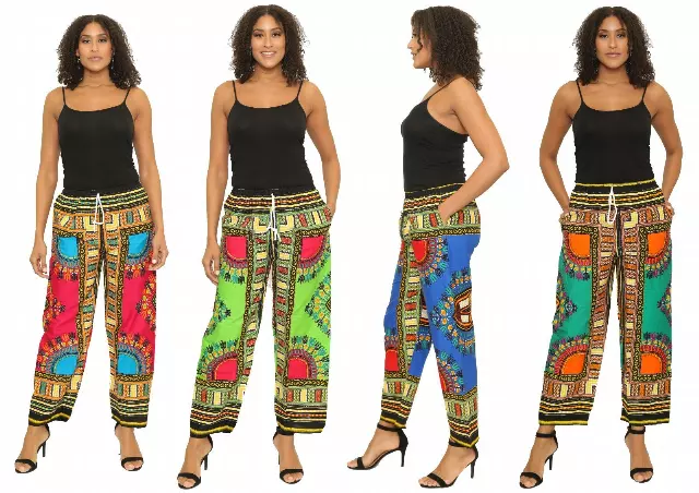 NLM-4 - Dashiki Pattern Cotton Pants (10 PCS PRE-PACK) - $7.00 Each