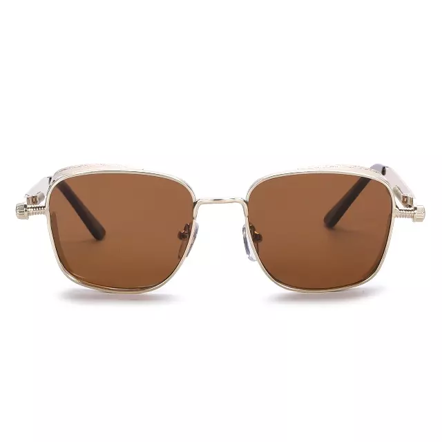 Retro Steampunk Blue Light Glasses with Mesh Side Guards and Spring Hinges J10968