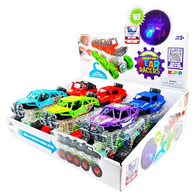 Friction Toy Car Light Up Jumbo Assortment - 6 Pieces Per Display 25030
