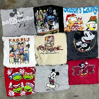 Mickey, Disney, & Cartoon Sweatshirts — Mixed Sizes / 3 sweatshirts