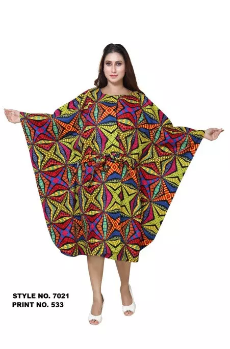 7021 - Denim Long Poncho - One Size (3pcs PRE-PACK) ($30 Each) — One Size / Print-533
