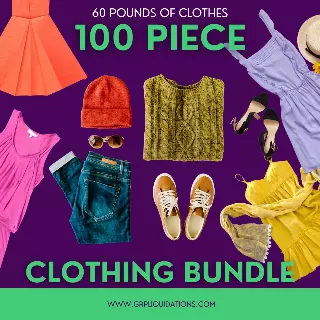 Mixed clothing bundle · 100 units · liquidation mix