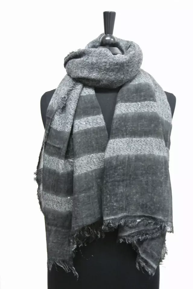 IN303B Stripes Scarf — Black