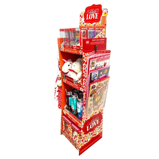 Valentines Day Glass and Gift Assortment Floor Display - 57 Pieces Per Retail Ready Display Kit 88573