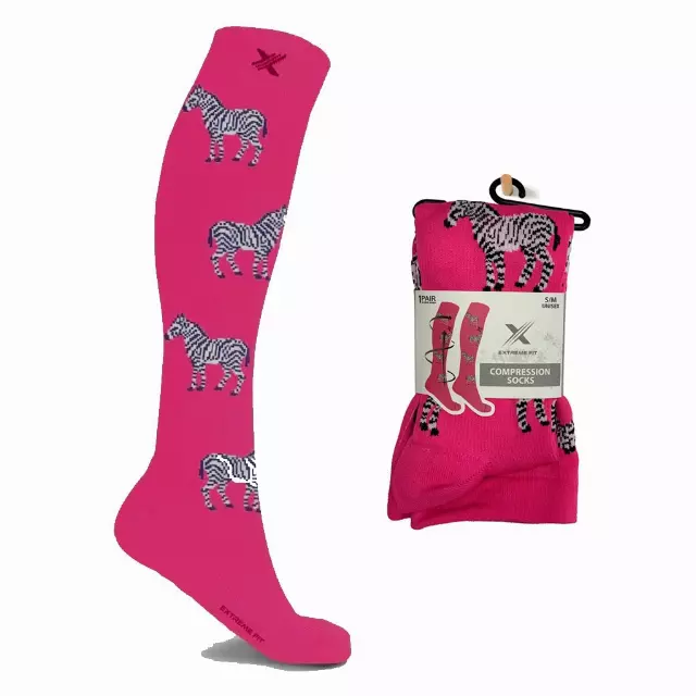 ZEBRA COMPRESSION SOCKS — Large/XL