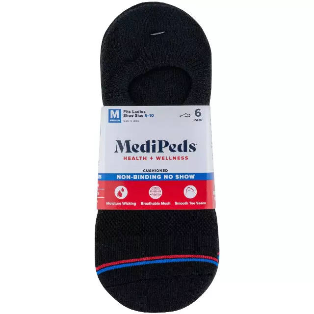 #6-MP-1724890 Women’s MediPeds Half Cushion Now Show Socks(size 10-13) – $1.90 per pack of 6 (12 Packs)