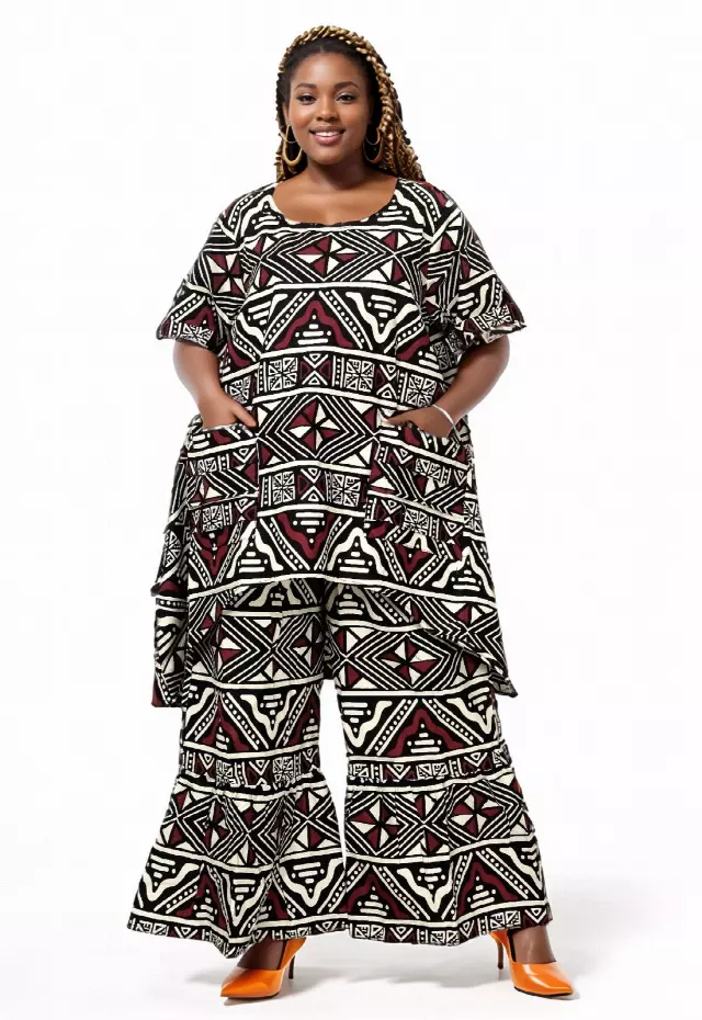 7864 Authentic African Print 2pc Pant Set - $30.00 Each (3 pcs per pack) — Free Size / Print-645