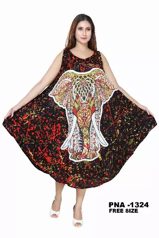 PNA-1324 - Women's Lightweight Sleeveless Umbrella Dress With Scarf - (6-PCS PRE-PACK) ($8 Each)