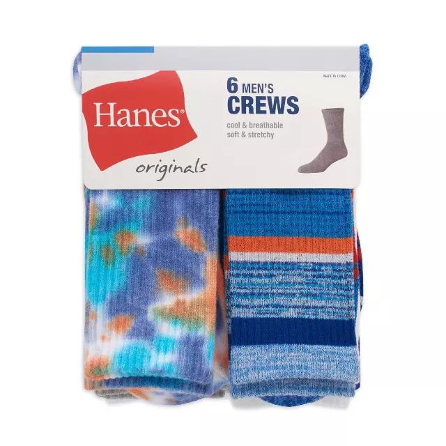 #9-H-4273 Men’s Hanes Moisture Wicking Crew Socks – $3.50 Per 6 Pair Pack (10 Packs)