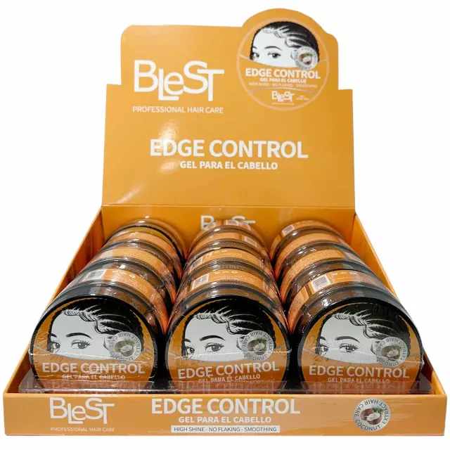 Blest Edge Control Gel Coconut Extract - Wholesale Display 12 Units (BEC-02)