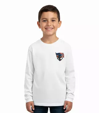 Boys Performance L/S Top Fish Design with USA Flag-7600104