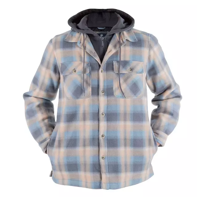 Men’s Berber Lined Plaid Jacket - Style #MFJ170 -$15.50/Unit - 12 PCS/CS - PLEASE SEE DESCRIPTION — Grey Blue