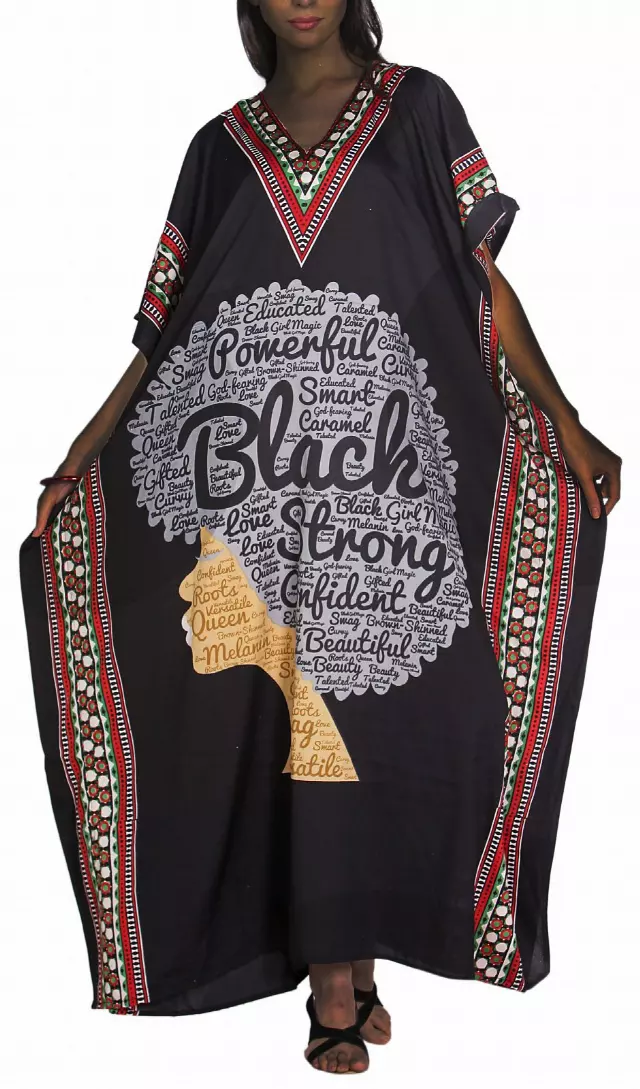 PNA-1373 Women's Colorful Print Long Kaftan Dress - One Size (12-PCS PRE-PACK) - $7 Each