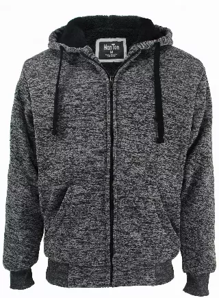 Men's Sherpa Lined Hoodie- Style #MFJ143-$12.50/ Unit - 12 PCS/CS - PLEASE SEE DESCRIPTION — Dark Grey