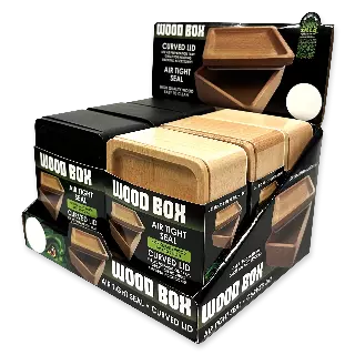 Wood Storage Box with Tray Lid - 6 Pieces Per Retail Ready Display 23747