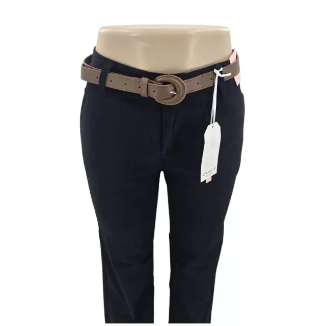 Chicaluv - Women’s High-Waist Straight Fit Trousers with Belt – Casual & Office Wear Pants XV2044