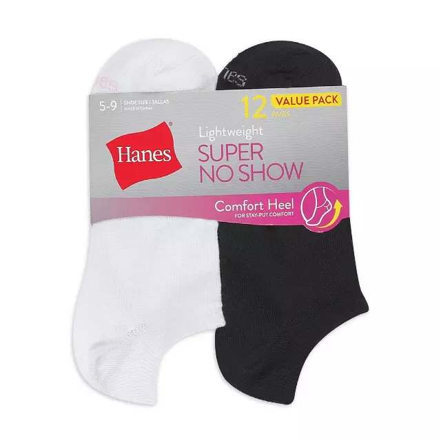 #6-H-04085 Women’s ‘Hanes’ Super No Show Socks – $4.90 Per 12 Pair Pack (12 Packs)