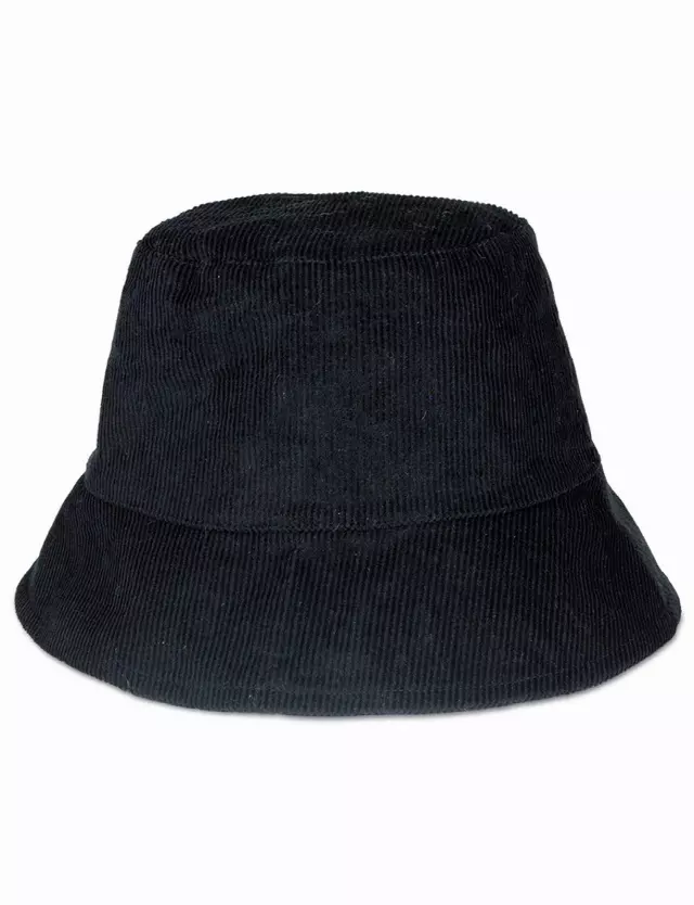 Adrienne Vittadini Corduroy Bucket Hat — BLACK