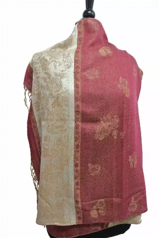 IN102 Pattern Pashmina — Red