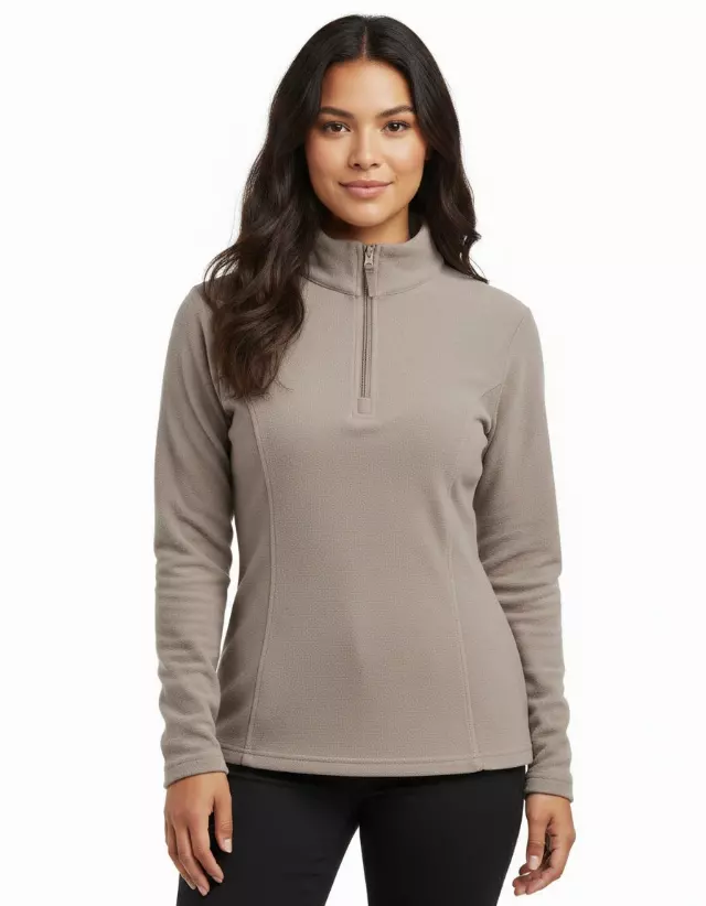 Fleece Quarter Zip #01 — Beige / S-M-L-XL
