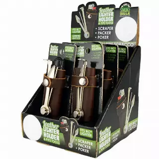 Leather Lighter Case With Tools - 6 Pieces Per Retail Ready Display 25592