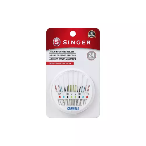 SINGER Crewel Needles, Assorted Sizes 9–12, 24 Count