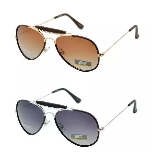 Men's Vintage-Style Pilot Polarized Aviators with Gradient Lens SS8078-PL