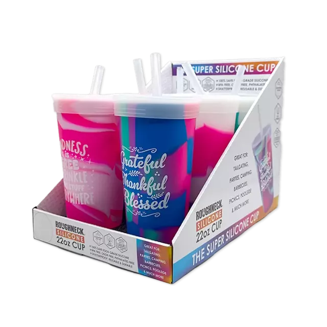 Silicone 22oz Super Cups - 6 Pieces Per Retail Ready Display 25605