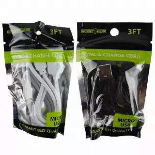 Charging Cable USB to Micro USB 3FT - 6 Pieces Per Pack 22447