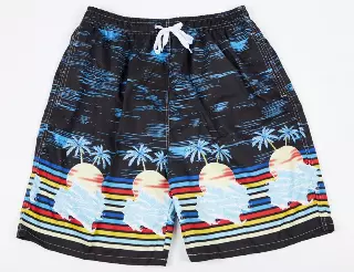 Men's Black Sunset Drawstring Swim Trunks - Style #MP614- $5.90/Unit - 24PCS/CS - PLEASE SEE DESCRIPTION