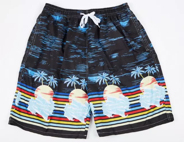 Men's Black Sunset Drawstring Swim Trunks - Style #MP614- $5.90/Unit - 24PCS/CS - PLEASE SEE DESCRIPTION