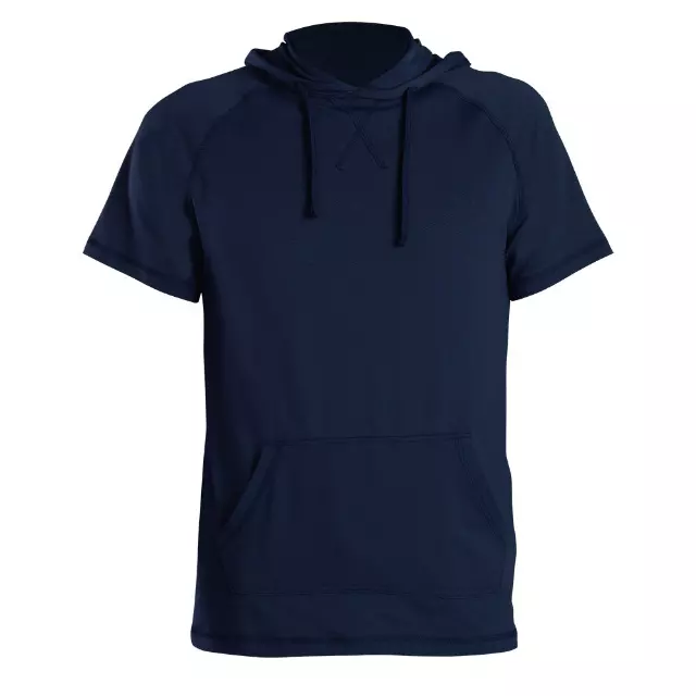 Men's Short Sleeve Pullover Hoodie Tee with Kangaroo Pockets- Style #MS017 - $11.50/ Unit MINIMUM 1224PCS - PLEASE SEE DESCRIPTION - S-2XL — Navy