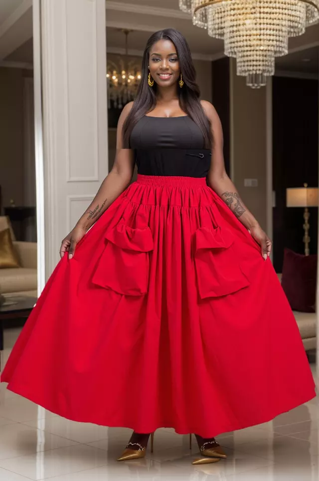 26057 - Women's Maxi Pocket Skirt - $20.00 Each (3 pcs per pack) — Free Size / Print-26003