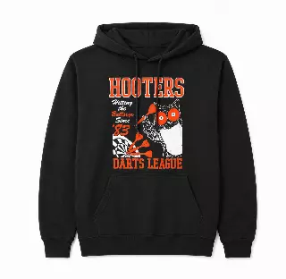 HOOTERS DARTS LEAGUE HOODIE BLACK