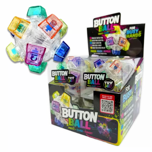 Sensory Fidget Click Keyboard Button Ball - 8 Pieces Per Retail Ready Display 26785