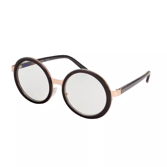 Bulk Retro Circle Frames with Thick Glossy Rims and Metallic Side Accents P1969C