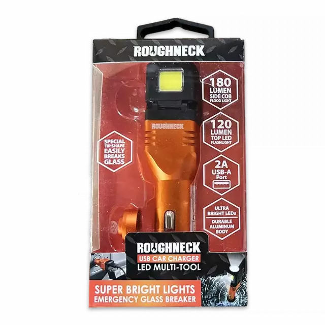 Car Charger USB Port with Flashlight Multi-Tool 2 Amp - 3 Pieces Per Pack 24591