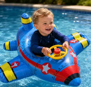 Kids Inflatable Airplane Pool Float With Steering Wheel