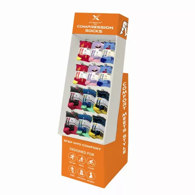 48-PAIRS COMPRESSION SOCKS WITH FREE DISPLAY · SKU FD-ORA-ZIL-STR