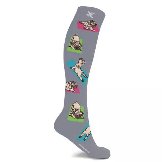 YOGA PUG COMPRESSION SOCKS — Large/XL