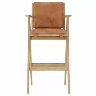 Tribute Barstool by KARPENTER · 10 · tan cognac leather