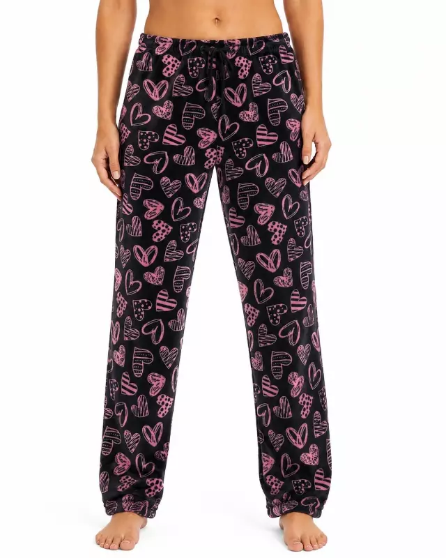 Ladies' Micro Polar Lounge Pants #08 — Pink / S-M-L-XL